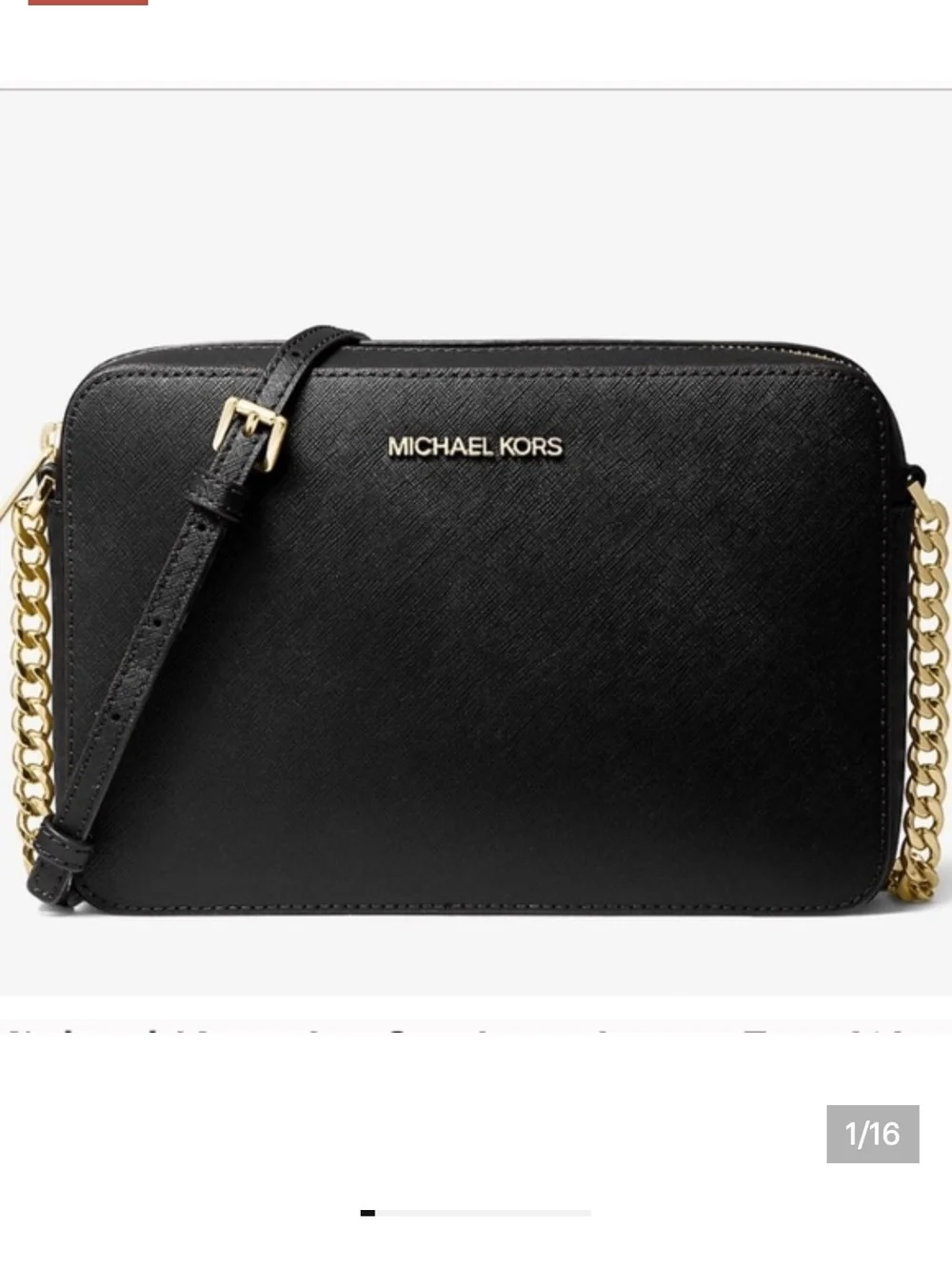 MICHAEL KORS EUC Black Jet Set Saffiano Crossbody Bag - Picture 9 of 16